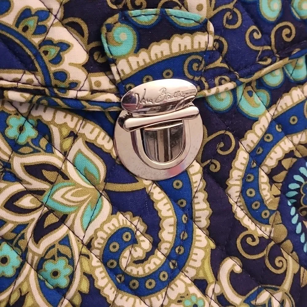 Like New Vera Bradley Blue and Green Messenger Bag